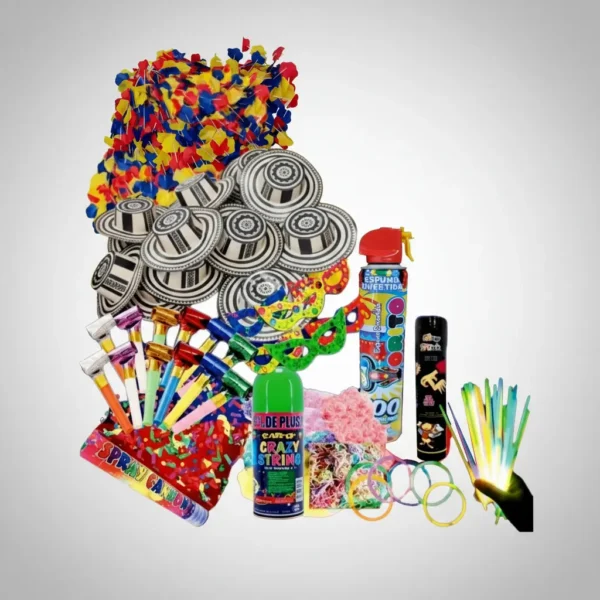 D_NQ_NP_2X_712173-MCO97189173712_112025-F Kit Decoración Fiesta Hora Loca Set Carnaval Fiesta Discotec