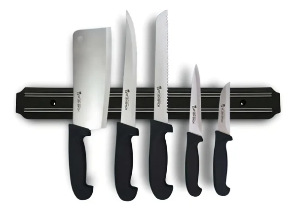 Soporte Magnético Barra De Imán Para Cuchillos Y Otros 38cms Color Negro