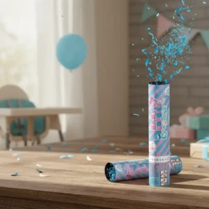 Lanzador X2 Confeti Revelación De Género Niño Color Azul