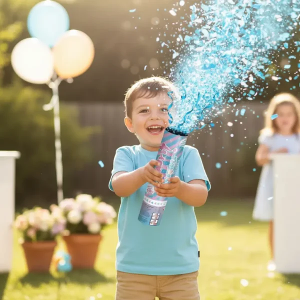 Lanzador X2 Confeti Revelación De Género Niño Color Azul