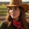 Sombrero Gamuzado Vaquero + Pañoleta Roja Adulto Disfraz