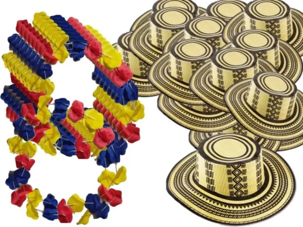 Sombrero Vueltiao + Collares Tricolor x 12 Hora Loca