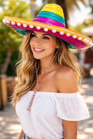 Sombrero Mexicano Multicolor Fiesta Mariachi Fiesta