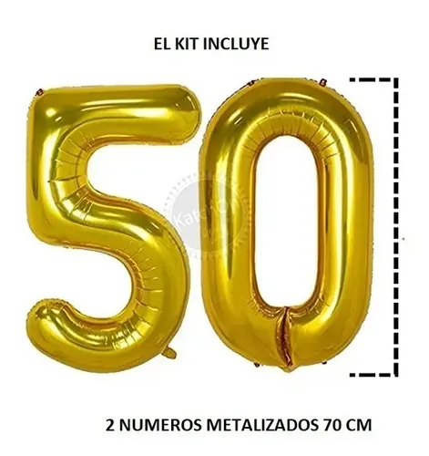 DECORACION 50 AÑOS NEGRO Y DORADO