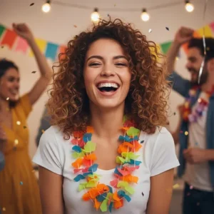 Collar de Tela Hawaiano X12 Hora Loca Fiesta