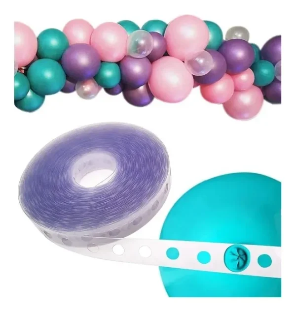 Cinta de Acetato Transparente para Arcos de Globos de 5m