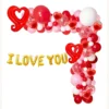 Kit Decoración Amo Corazones Globos Aniversario Rojo Rosado
