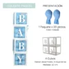 Kit Bloques Decorativos Baby Con Globos Cubo Caja Cumpleaños Color Celeste Pastel