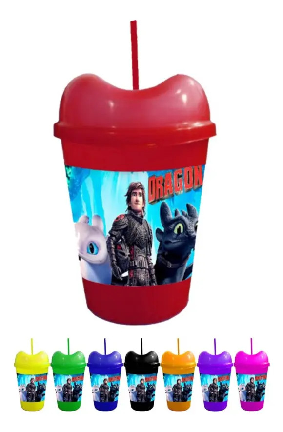 Vaso Pitillo Sorpresa Para Niños X12 Unidades Regalo Fiesta