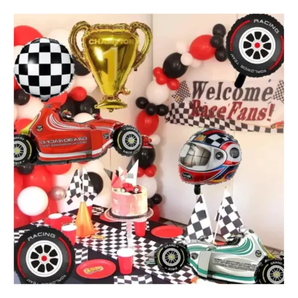 Kit Decoración De Fiestas Con Temática Autos De Carreras