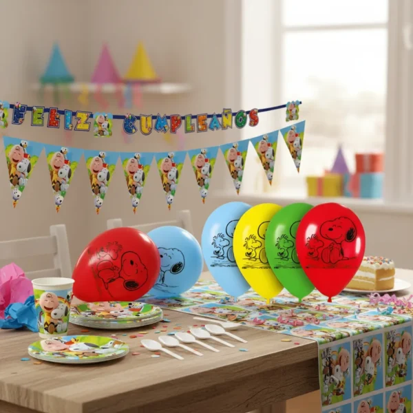 Kit Decoración Fiesta Cumpleaños - Snoopy X12 Invitados