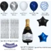 Decoración Cumpleaños Azul Plateado Para Hombre O Niño