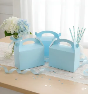 Caja Cajita Feliz Sorpresa X12 Unidades Azul Pastel Unicolor