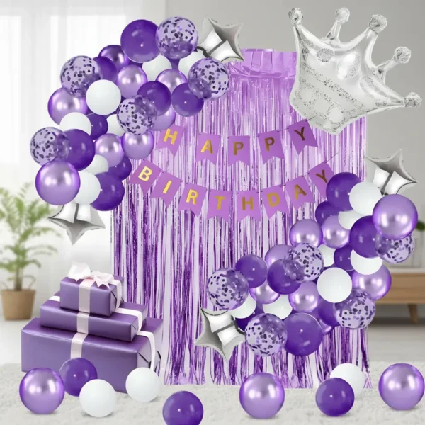 Decoración De Cumpleaños Para Mujer O Niña Tonos Morados