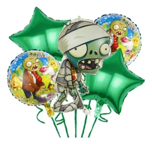 Set 5pcs Globos Plantas Vs Zombies Decoración Fiesta Niños