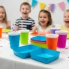 Kit Fiesta Vasos Y Platos Neón Hora Loca X12 Personas Oferta