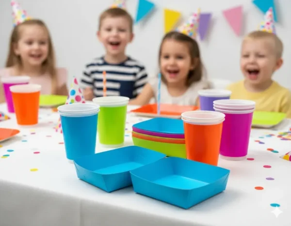 Kit Fiesta Vasos Y Platos Neón Hora Loca X12 Personas Oferta