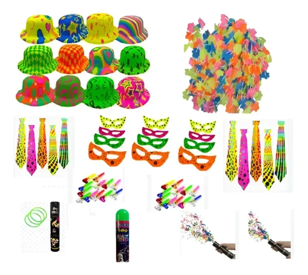 D_NQ_NP_2X_730894-MCO104902077831_012026-F Kit Hora Loca Neón 113 Artículos Accesorios Collares