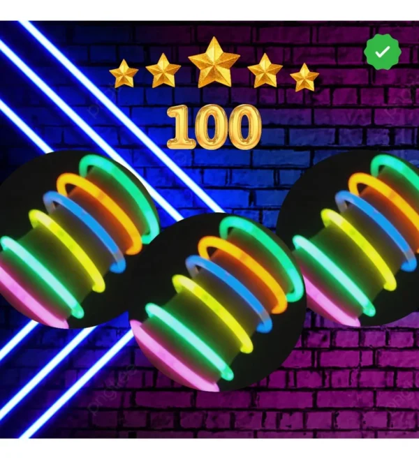 Pulsera Neón YDH 100 Unidades Colorida Plástico Luminosa LED FiestaPulsera Neón YDH 100 Unidades Colorida Plástico Luminosa LED Fiesta