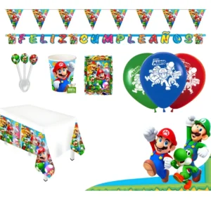 Kit Infantil Decoración Fiesta - Super Mario Bros X12 Inv