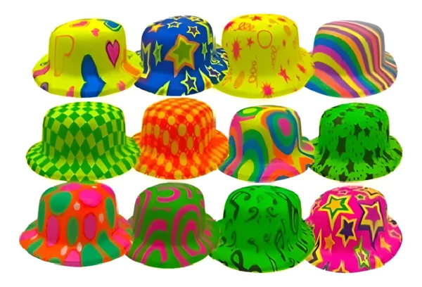 Gorro Sombrero Neón Surtido Hora Loca Neón X 12 Unidades