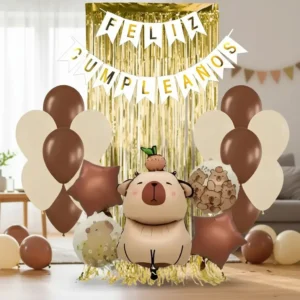 D_NQ_NP_2X_776470-MCO97189166150_112025-F Kit Decoración Capibara Globos Fiesta Niños