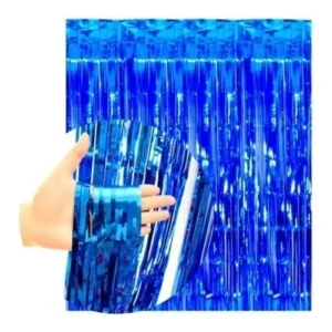 D_NQ_NP_2X_800736-MLA99580822306_122025-F Cortinas Metalizadas Premium Flecos Papel Azul 2m x 1m Unidad