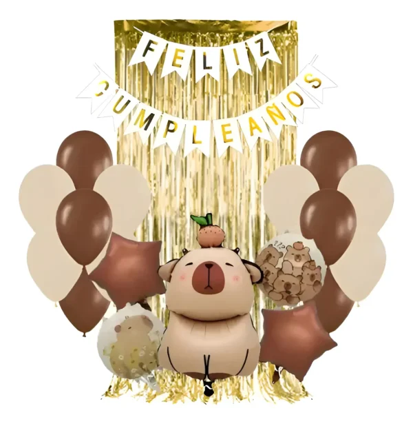 Kit Decoración Capibara Globos Fiesta Niños