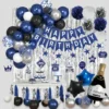 Decoración Cumpleaños Azul Plateado Para Hombre O Niño