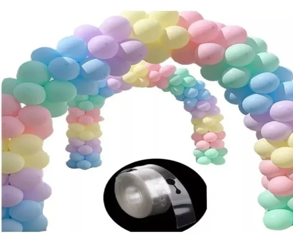 Cinta de Acetato Transparente para Arcos de Globos de 5m