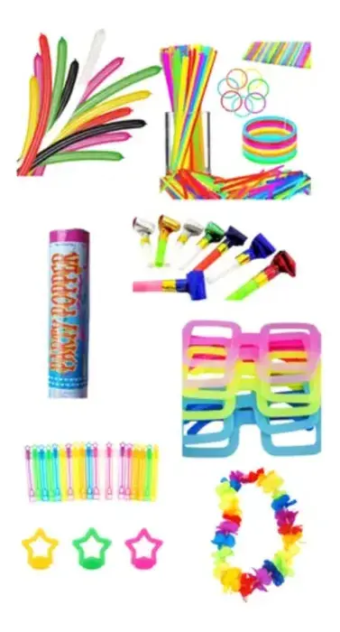 Kit De Artículos Hora Loca 81 Artículos Fiestas Neón Grado