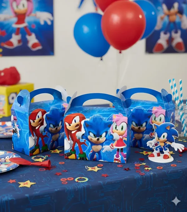 Caja Cajita Feliz Sorpresa X12 Unidades Sonic Amigos Azul