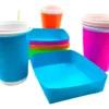 Kit Fiesta Vasos Y Platos Neón Hora Loca X12 Personas Oferta
