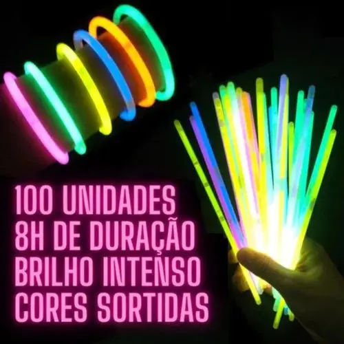 Pulsera Neón YDH 100 Unidades Colorida Plástico Luminosa LED FiestaPulsera Neón YDH 100 Unidades Colorida Plástico Luminosa LED Fiesta