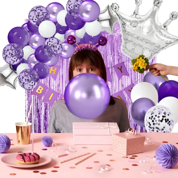 Decoración De Cumpleaños Para Mujer O Niña Tonos Morados
