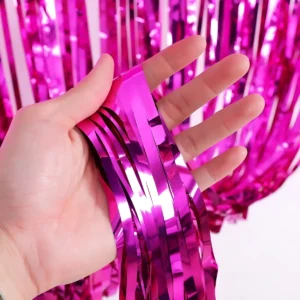 D_NQ_NP_2X_966472-MLA97353377071_112025-F Cortina Metalizada Fucsia 1x2m Para Fiesta Cumpleaños Marca Premium