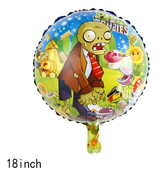Set 5pcs Globos Plantas Vs Zombies Decoración Fiesta Niños