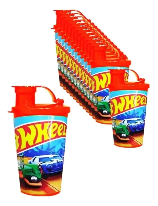 D_NQ_NP_2X_609109-MCO101497418737_122025-F Vaso Pitillo Sorpresa Hot Wheels X12 Termo Fiesta Infantil
