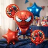 Bouquet 5 Globos Spiderman Metalizados Premium Pack Temático 45cm