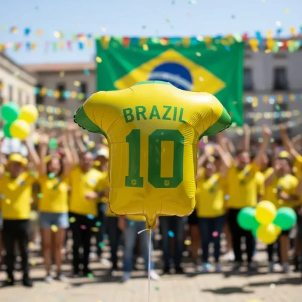 Globo Metalizado Mundial Camisas Decoración Mundial 2026 X 6