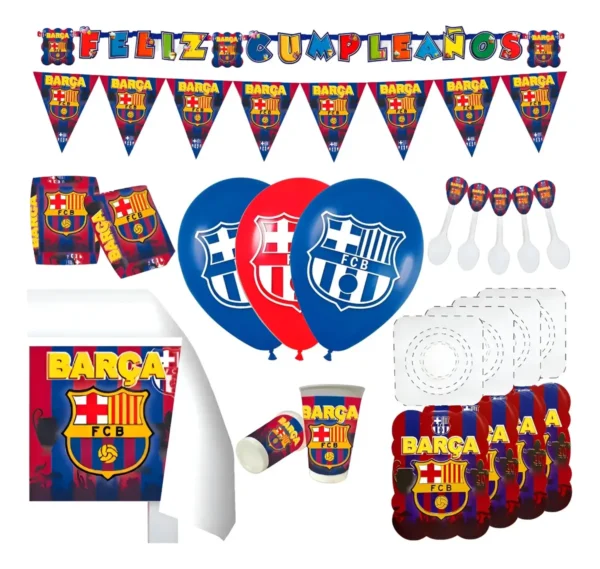 Kit Decoración Fiesta - Barcelona Fc Barca X 20 Invitados