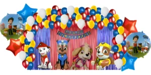 D_NQ_NP_2X_627809-MCO108821889914_032026-F Kit Globos Fiesta Patrulla Canina Cumpleaños Cortina Azul