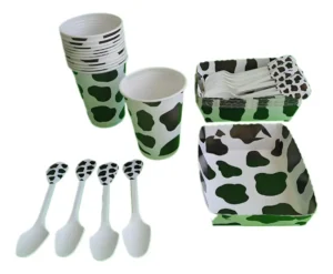 Kit Decoración Fiesta Temática Manchas de Vaca para Cumpleaños y Eventos