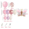 Arcos De Globos Decoración Temática De Mariposa 80cm 74pzas Color Rosa Arco