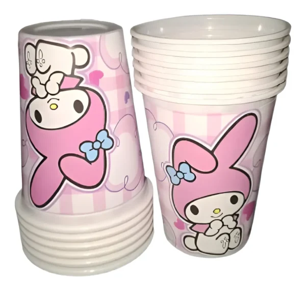 Kit 24 Invitados My Melody Vasos+platos+cubierto Fiesta Decoración