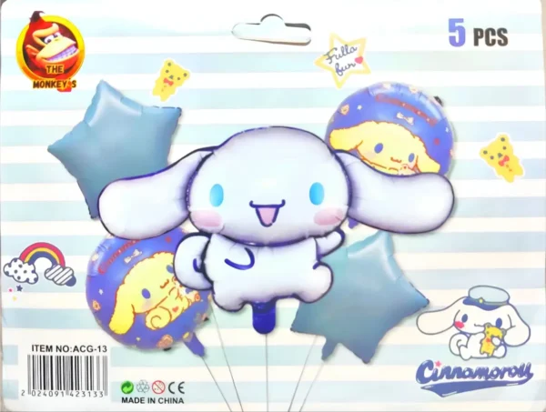 Kit Decoración Cinnamoroll X 12 + Bouquet + Cortinas + Globo