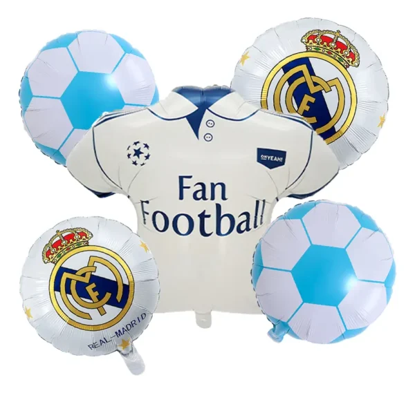 Bouquet de Globos Temático Real Madrid Blanco para Fiestas