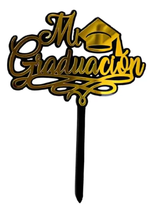 Topper para Torta de Graduación Negro 17 cm