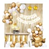 Decoración De Cumpleaños Para Mujer O Hombre Dorado Y Blanco