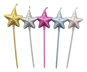 Velas Metalizadas Cumpleaños Estrellas De Mar X5uni Surtidos